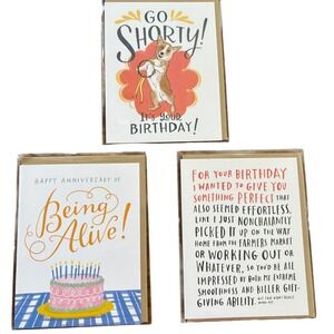 3 Fun Emily McDowell Studio Greeting‎ Cards Funny Happy Birthday for Her BFF